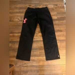 Under Armour Kids' Black Sweatpants with Pink Accents